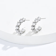 Ornament Simple Rhinestone Ear Clip Design C- Ring Earrings