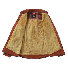 Vintage Red Plaid Shirt Jacket