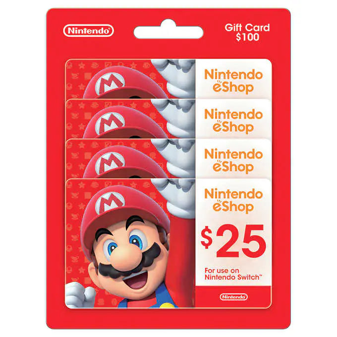 Nintendo eShop $100 Digital Gift Card Multi-Pack (4 X $25)