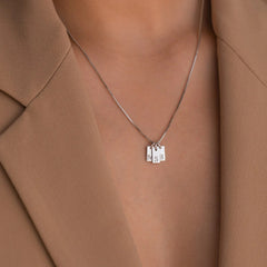 Stainless Steel Simple Letter Tag Necklace