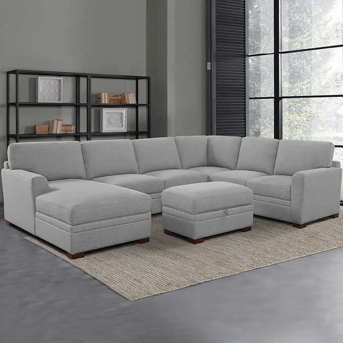 Langdon Fabric Sectional with Storage Ottoman