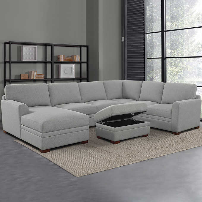 Langdon Fabric Sectional with Storage Ottoman